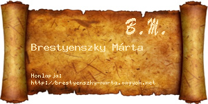 Brestyenszky Márta névjegykártya